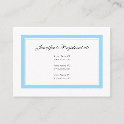 Floral Baby Registry Card - Blue on Blue Begleitkarte (Vorderseite)