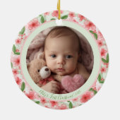 Floral Baby’s First Christmas Ornament – Add Name  (Hinten)
