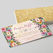 Floral Baby Shower Diaper Raffekarte Begleitkarte