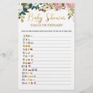 Floral Baby Shower Emoji Game