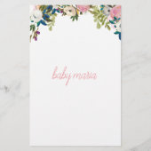 Floral Baby Shower Emoji Game (Rückseite)