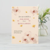 Floral Baby Shower Invitation Einladung (Stehend Vorderseite)