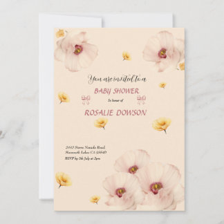 Floral Baby Shower Invitation Einladung