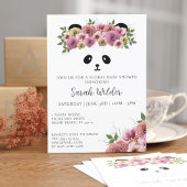 Floral Baby Shower Panda Bärenthema Niedliches Mäd Einladung