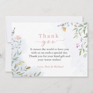 Floral Baby Shower Thank You Card Einladung