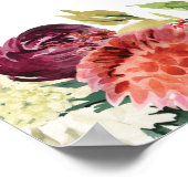 Floral Baby Succulare Baby Duschzeichen Poster (Ecke)