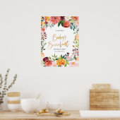Floral Baby Succulare Baby Duschzeichen Poster (Küche)