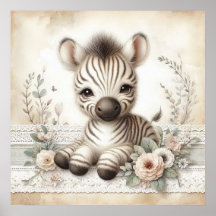 Floral Baby Zebra Kinderzimmer