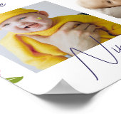 Floral Baby's First Year Foto Collage Meilenstein Poster (Ecke)