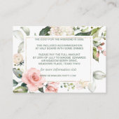 Floral Bachelorette Wochenende Informationen Karte (Rückseite)