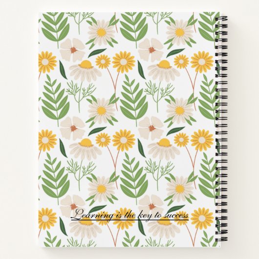Floral Back to School Notebook Notizblock (Rückseite)