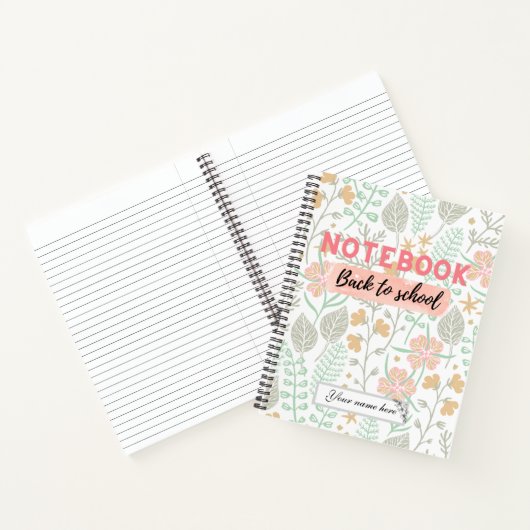Floral Back to School Notebook Notizblock (Innenseite)