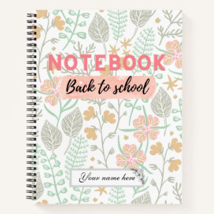 Floral Back to School Notebook Notizblock