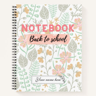 Floral Back to School Notebook Notizblock