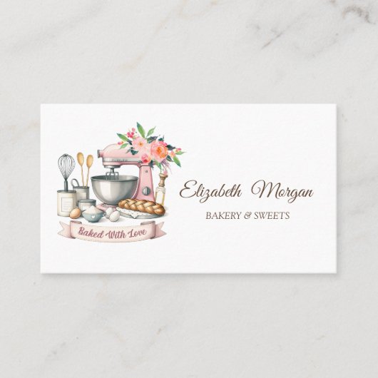 Floral Bäckerei Konditorei Mixer Visitenkarte (Vorderseite)