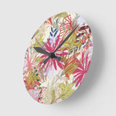 Floral background 6 runde wanduhr (Winkel)