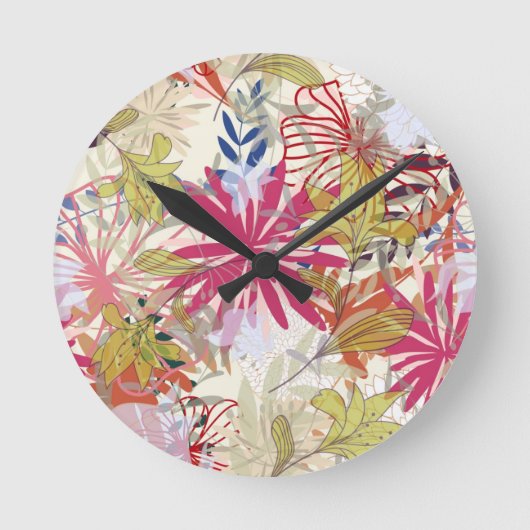 Floral background 6 runde wanduhr (Vorderseite)