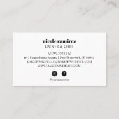 Floral Bakery Rolling Button Patisserie Social Med Visitenkarte (Rückseite)