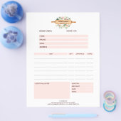 Floral Bakery Rolling Pin Eisfabrik Order Form Flyer (Einzeln)
