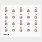 Floral Ball Bouquet Rose Blume Hochzeitsticker Runder Aufkleber (Blatt)