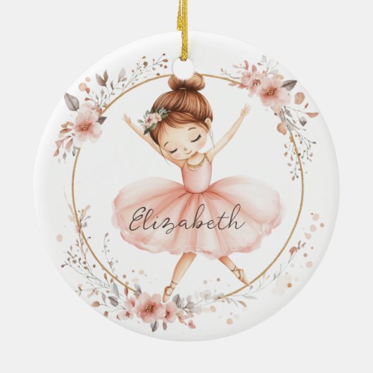 Floral Ballerina Keramik Ornament (Hinten)