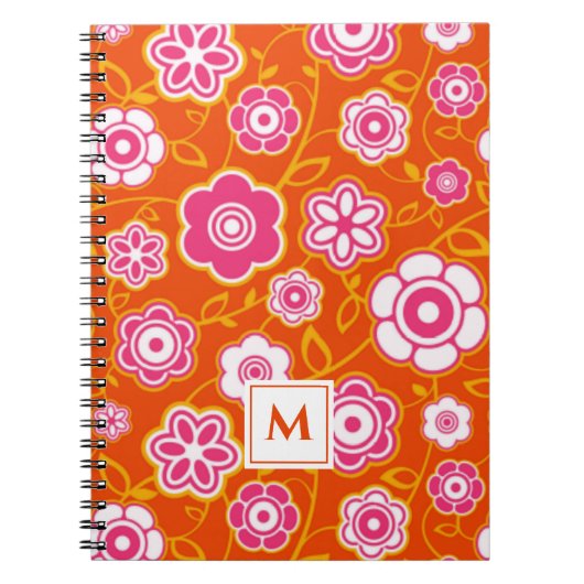 Floral Bandana Print Monogram Notizblock (Vorderseite)