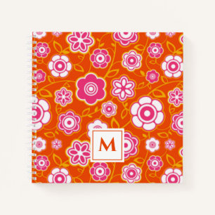 Floral Bandana Print Monogram Notizblock
