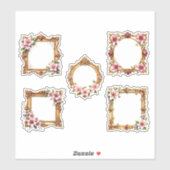 Floral Baroque Frame Cutout Sheet of Stickers Aufkleber (Blatt)