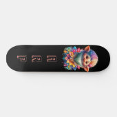 *~* Floral Bart Troll AP89 Neon Rainbow Initials Skateboard (Horizontal)