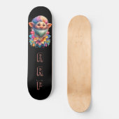 *~* Floral Bart Troll AP89 Neon Rainbow Initials Skateboard (Vorderseite)