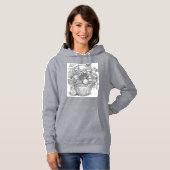 Floral Basket and Fruits Ink Illustration Hoodie (Vorne ganz)