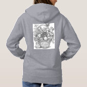 Floral Basket and Fruits Ink Illustration Hoodie (Rückseite)