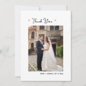 Floral Basketball Hochzeit Foto Danke Karte (Vorderseite)