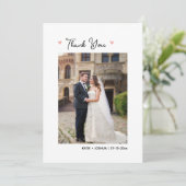 Floral Basketball Hochzeit Foto Danke Karte (Stehend Vorderseite)