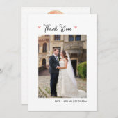 Floral Basketball Hochzeit Foto Danke Karte (Vorne/Hinten)