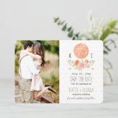 Floral Basketball Save the Date (Stehend Vorderseite)