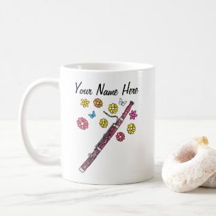 Floral Bassoon Bassoonist Woodwind Musiker Custom Kaffeetasse