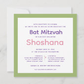 Floral Bat Mitzvah Einladung (Rückseite)