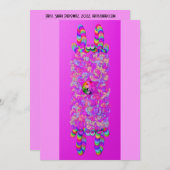 Floral bat mitzvah flache Karte (Vorne/Hinten)