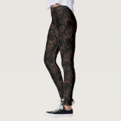 Floral Batik Muster Dot Gold Black Leggings (Links)