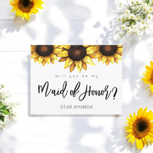 Floral be my Trauzeugin Sunflower Postcard Feiertagspostkarte