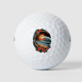 Floral Beach Lover Sunset Vacation Geschenk Retro Golfball (Vorderseite)