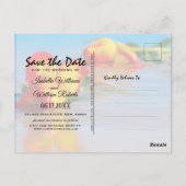 Floral Beach Save the Date Hochzeitseinladung Postkarte (Rückseite)