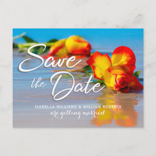 Floral Beach Save the Date Hochzeitseinladung Postkarte