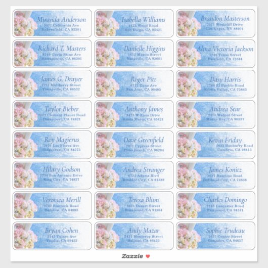 Floral Beach Summer Wedding Guest Address Label (Blatt)