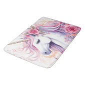 Floral Beautiful Unicorn Badematte (Schrägansicht)