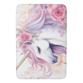 Floral Beautiful Unicorn Badematte (Vorderseite Vertikal)