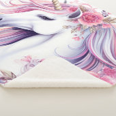 Floral Beautiful Unicorn Sherpadecke (3/4)