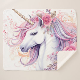 Floral Beautiful Unicorn Sherpadecke