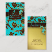 Floral Beauty Business Cards Gold Trimm Visitenkarte (Vorne/Hinten)